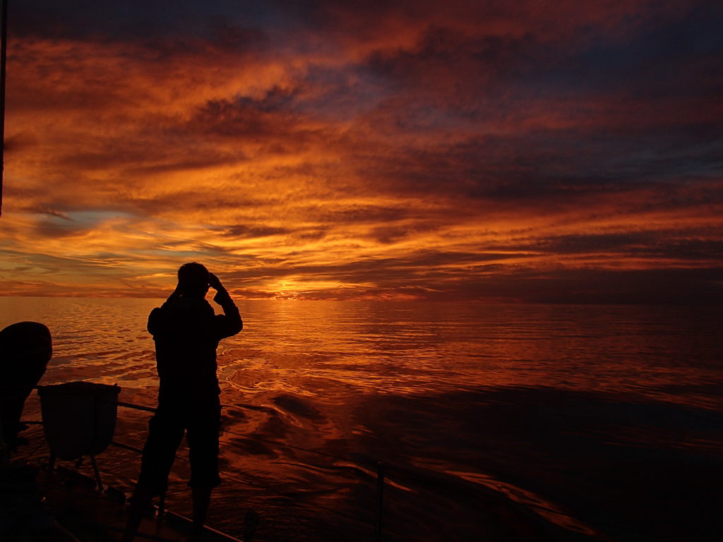 A glorious sunset on the Sea Dragon