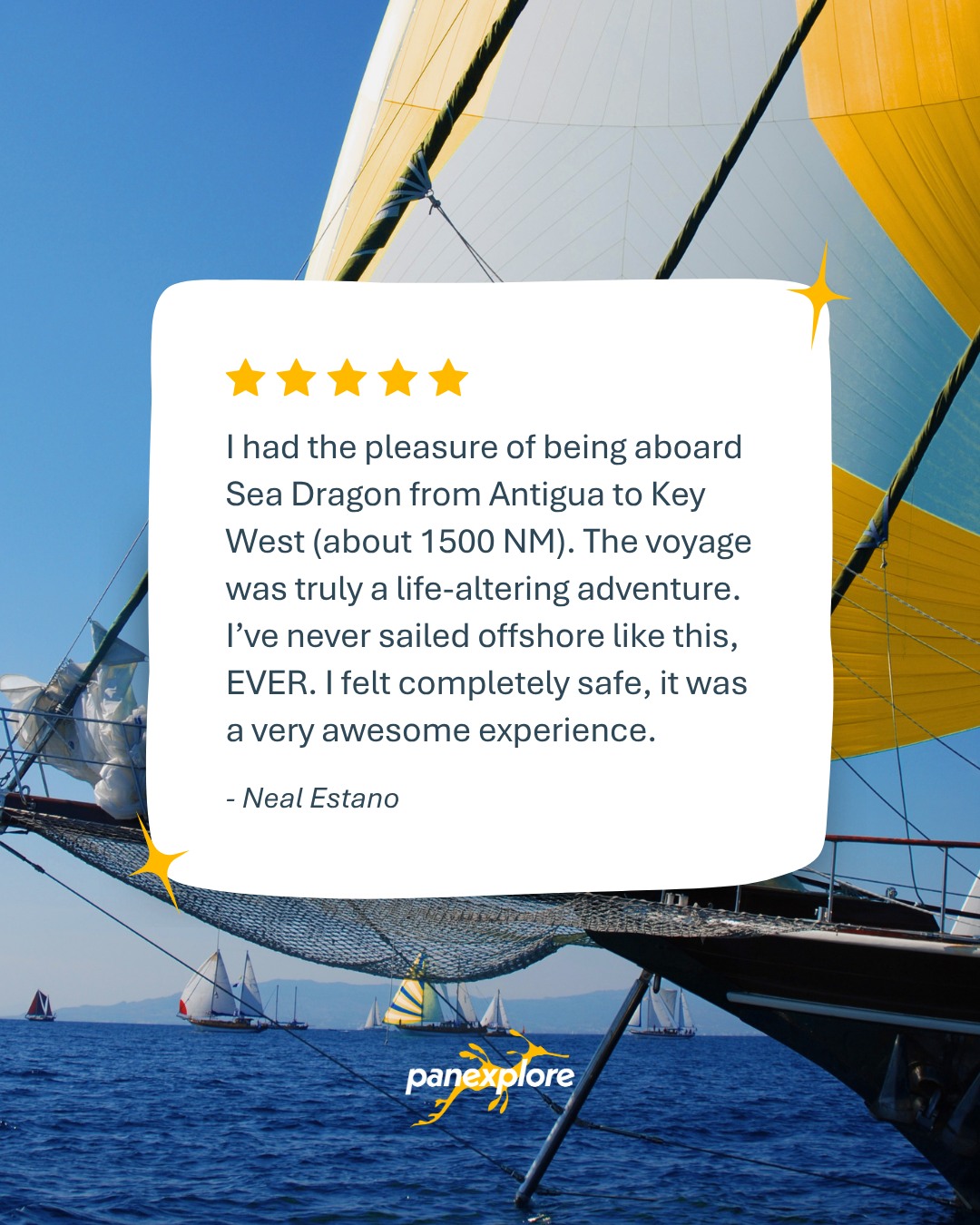 Spending 1,500 nautical miles offshore is no small experience, especially for a first ocean passage.

One of the things we value most aboard Sea Dragon is creating an environment where guest crew can challenge themselves, build confidence at sea, and feel supported throughout the journey. From learning new skills on deck to adapting to life offshore, every voyage becomes a shared experience shaped by the people on board.

We’re grateful to have been part of this adventure and thankful for the trust placed in our crew along the way. 🌊

#Panexplore #SailTheWorld #DreamTravel #OceanJourney #OceanAdventures #SailingInstagram