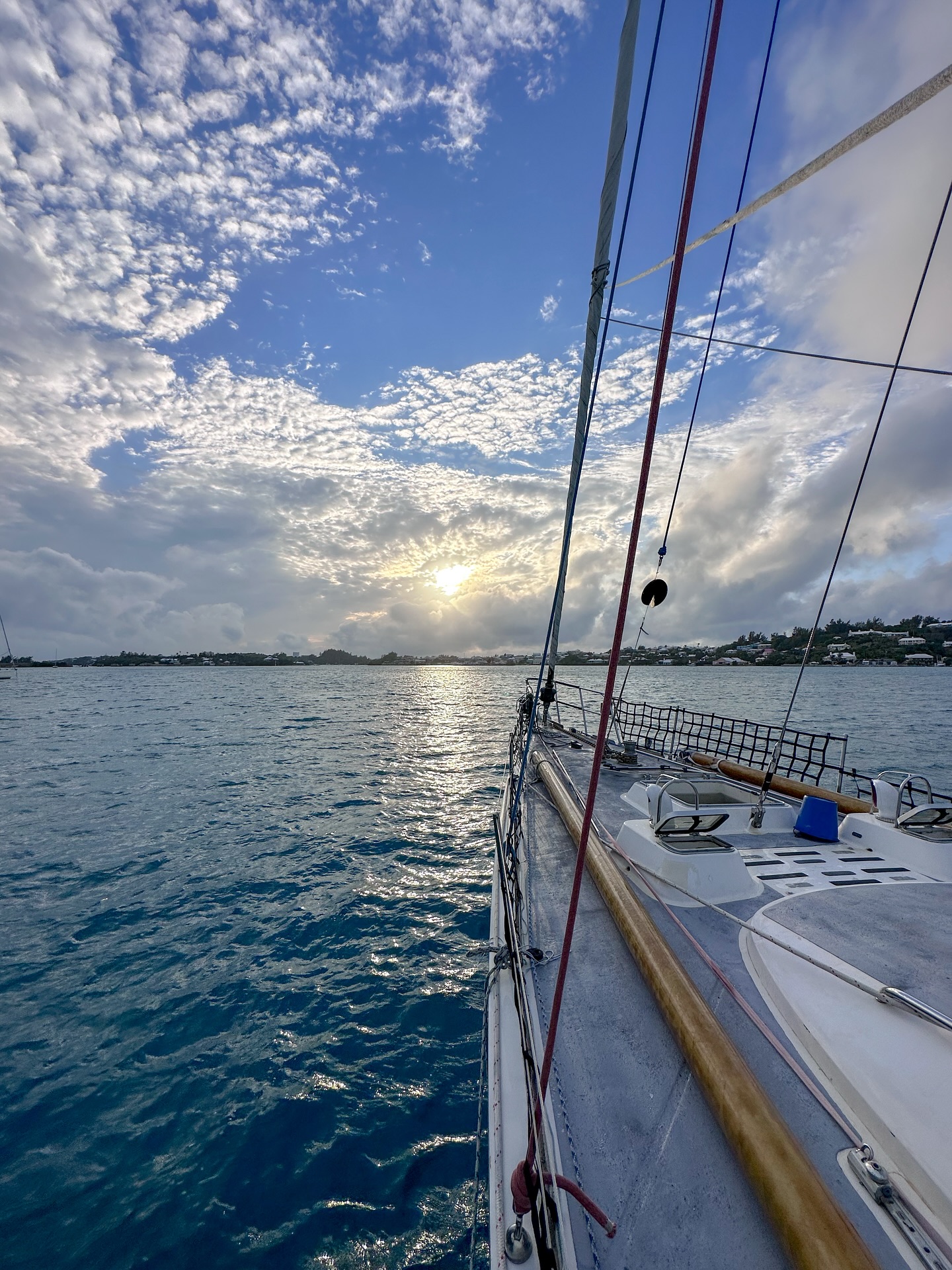 Bermuda Anchorage ⚓️☀️ 
A little throwback on SV Sea Dragon’s bow while we put the finishing touches on her big remodel. 
Before + after pics drop soon… and new adventures set sail in just 11 days! ⛵️✨
Reserve your bunk on any trip today for $500 | www.panexplore.com
#sailtheworld #bermudatriangle #sailingadventure #sailingphotography #sailaway