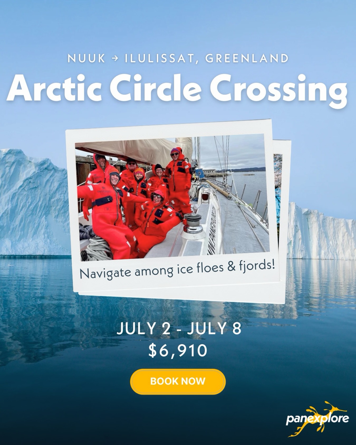 Cross the Arctic Circle. ❄️

This is not just a trip—it’s a rare chance to explore Greenland’s remote west coast, sailing from Nuuk to the iceberg-filled fjords of Ilulissat aboard SV Sea Dragon.

Expect towering icebergs, endless daylight, and raw Arctic landscapes that feel untouched by time. You’ll be part of the crew—standing watch, trimming sails, and learning real expedition sailing in one of the most extraordinary places on Earth. 

Short, powerful, and unforgettable—this is Arctic exploration at its purest.

📍 Nuuk → Ilulissat, Greenland
🗓 July 2–8, 2026
⚓ Limited berths available

No experience required. Just curiosity and a sense of adventure.

👉 Link in bio to claim your bunk

#ArcticCircle #GreenlandExpedition #AdventureSailing #BluewaterSailing
