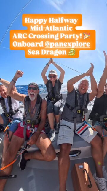 🎉 HALF-WAY MID-ATLANTIC PARTY!!!🎉 

The Sea Dragon has made it half way the @arc_rally and it’s celebration time onboard @panexplore 

Super proud of the Crew!!! 

#sailinglife 
#sailingadventure 
#oceanadventure