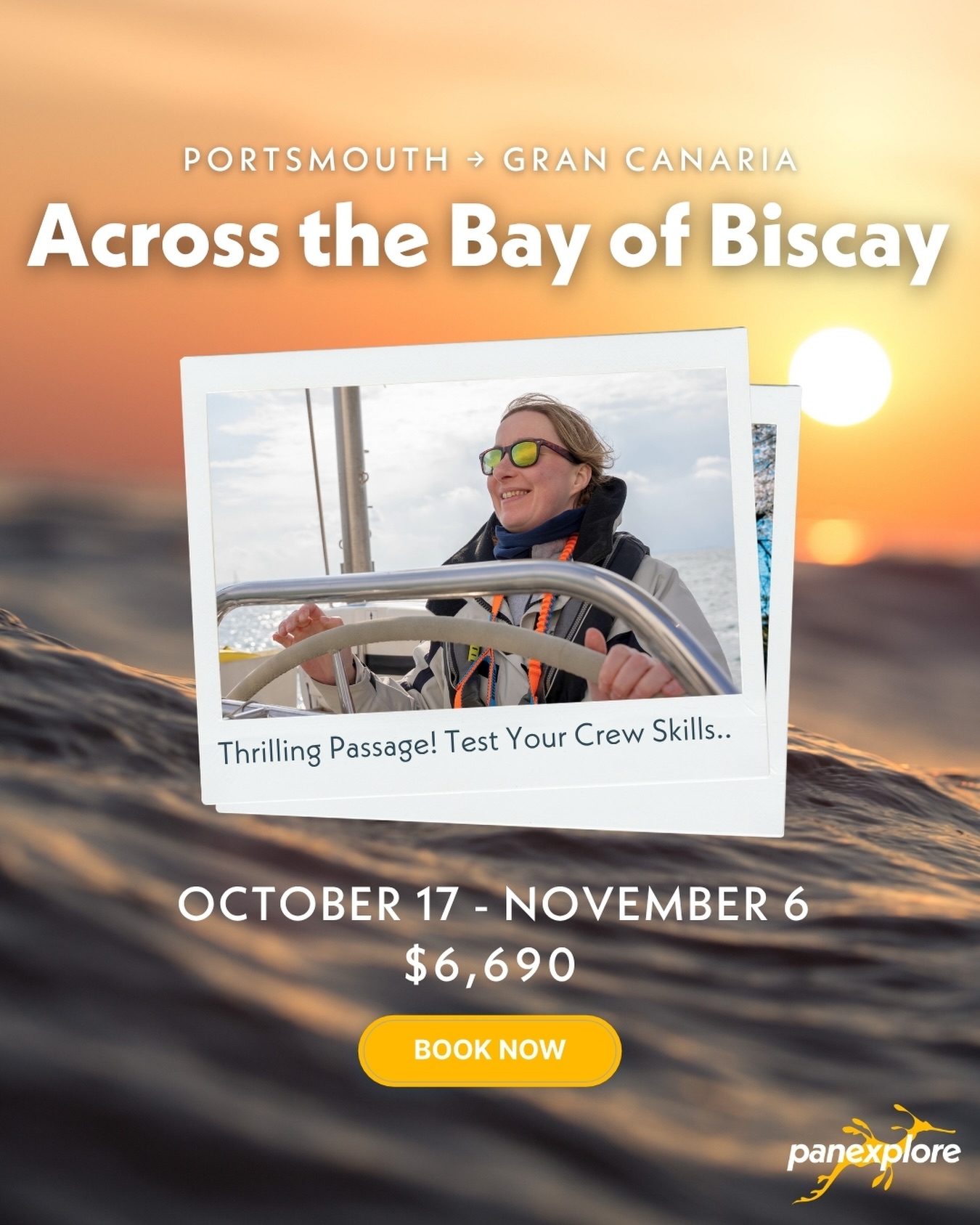 Join us aboard the safest yacht SV Sea Dragon to cross the most epic Bay of Biscay this fall! 

This is a Bucket List items for sailors - we do not recommend it to first-timers. It’ll be your time to show what you made off, to test your navigation skills and your resilience in big weather and high seas! 

Leaving Portsmouth, UK on Oct 17, we’ll make landfall across the UK, France, Portugal and arrive in Gran Canaria on Nov 6 2026

Check out the detailed itinerary on our website! 
🔗 Link in Bio 

#Adventuresailing #panexplore #ocean #oceancrossing #sailing